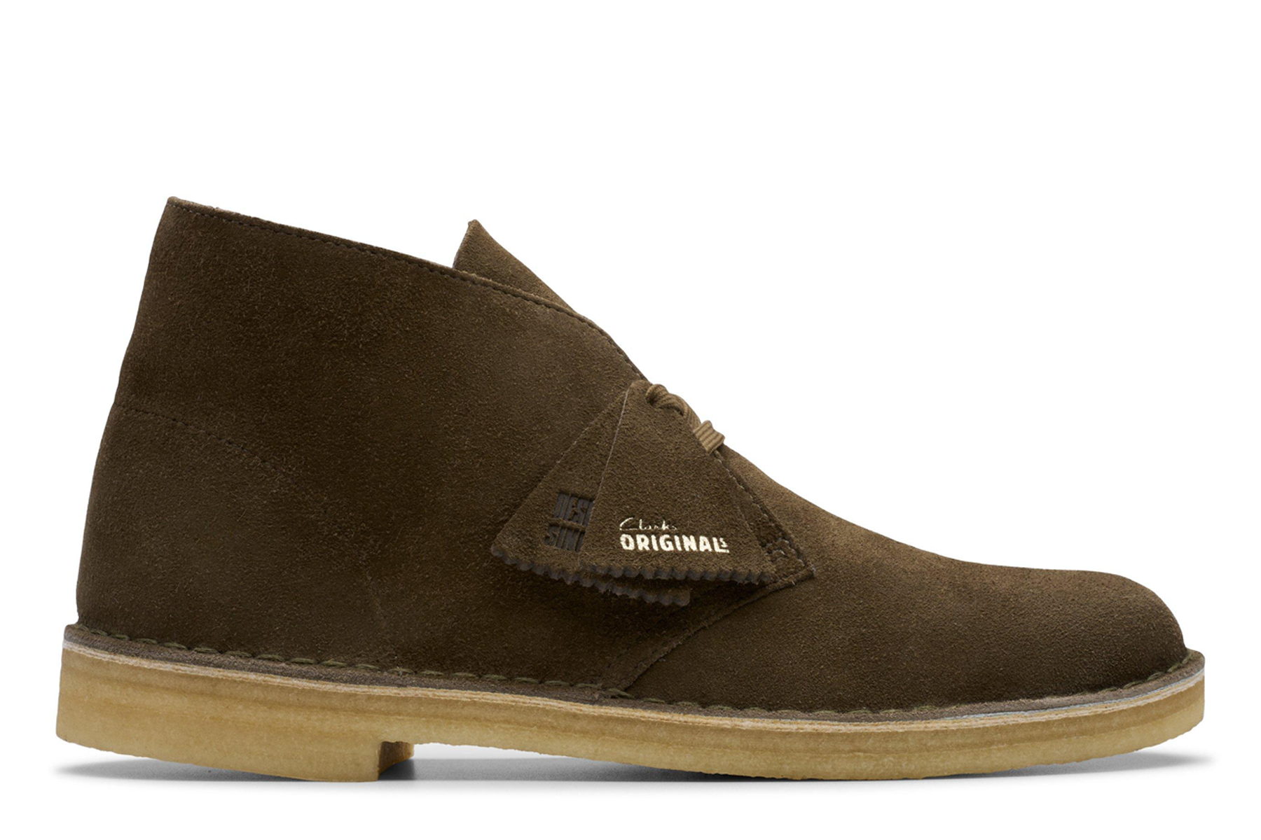 Clarks Desert Boots Dark Khaki Suede