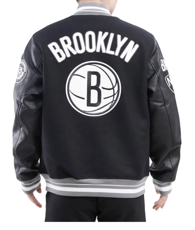 Brooklyn Nets Retro Classic Rib Wool Varsity Jacket