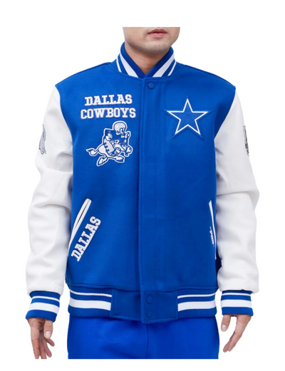 Dallas Cowboys Retro Classic Rib Wool Varsity Jacket