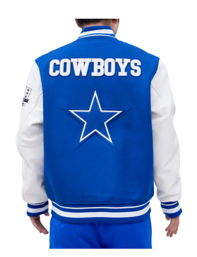 Dallas Cowboys Retro Classic Rib Wool Varsity Jacket