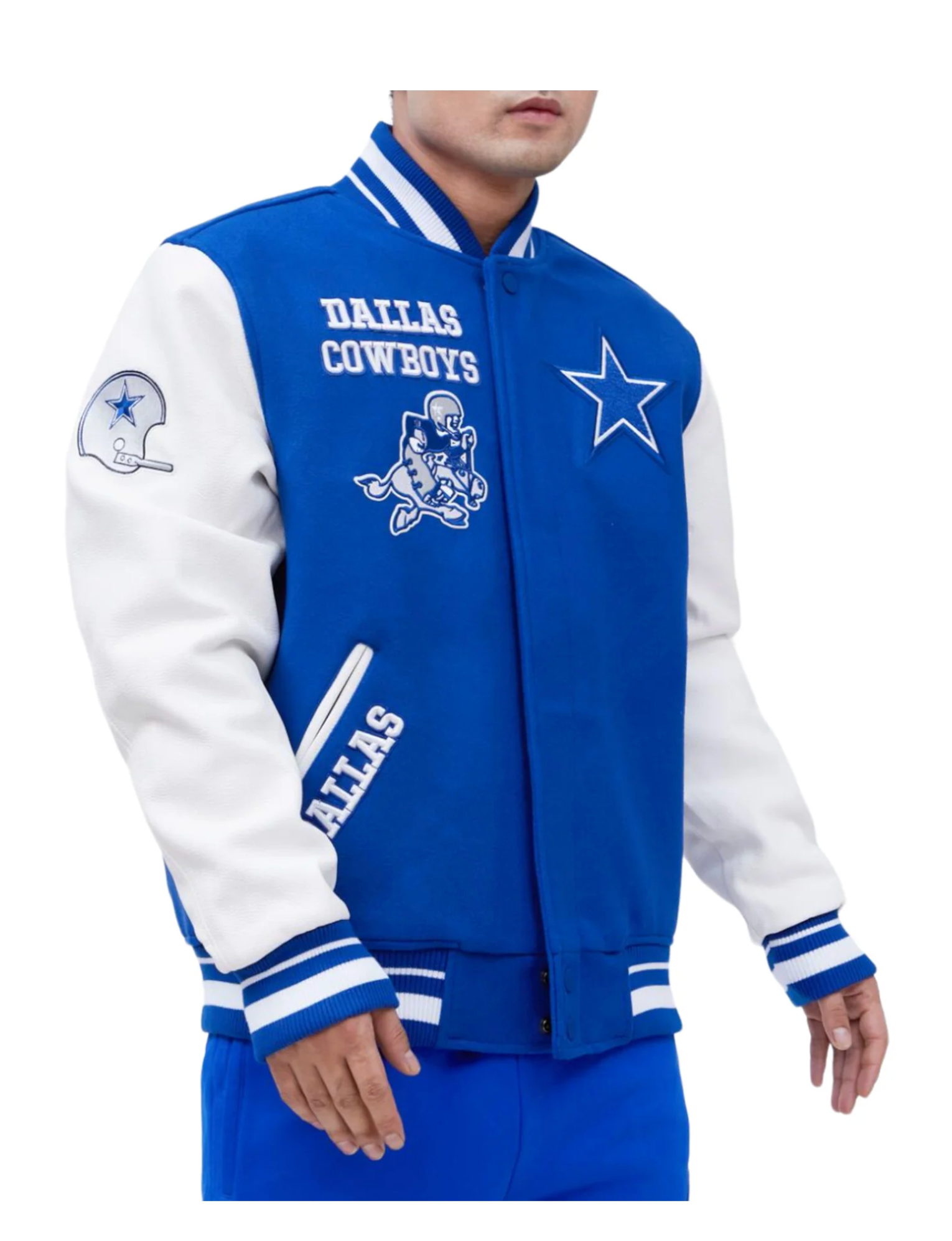 Dallas Cowboys Retro Classic Rib Wool Varsity Jacket MJ Footwear