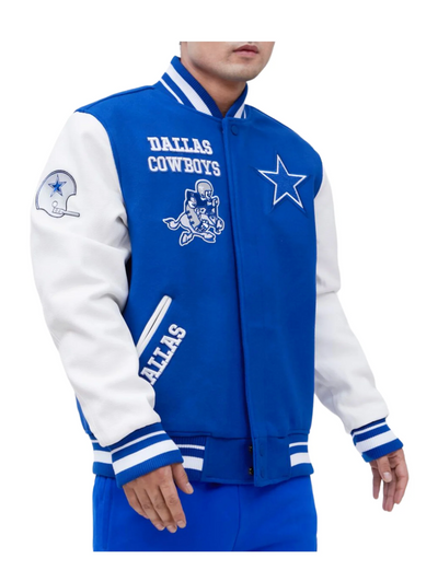 Dallas Cowboys Retro Classic Rib Wool Varsity Jacket