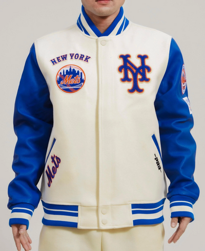 New York Mets Retro Classic Rib Wool Varsity Jacket