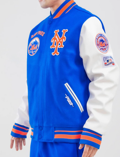 New York Mets Retro Classic Rib Wool Varsity Jacket