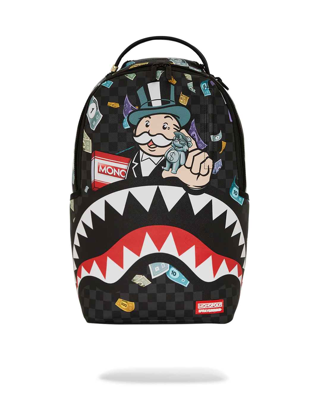 Sprayground Monopoly Shark Rich Characters Backpack