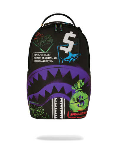 Sprayground Shark Central Stencils-Back X DLXSV Backpack