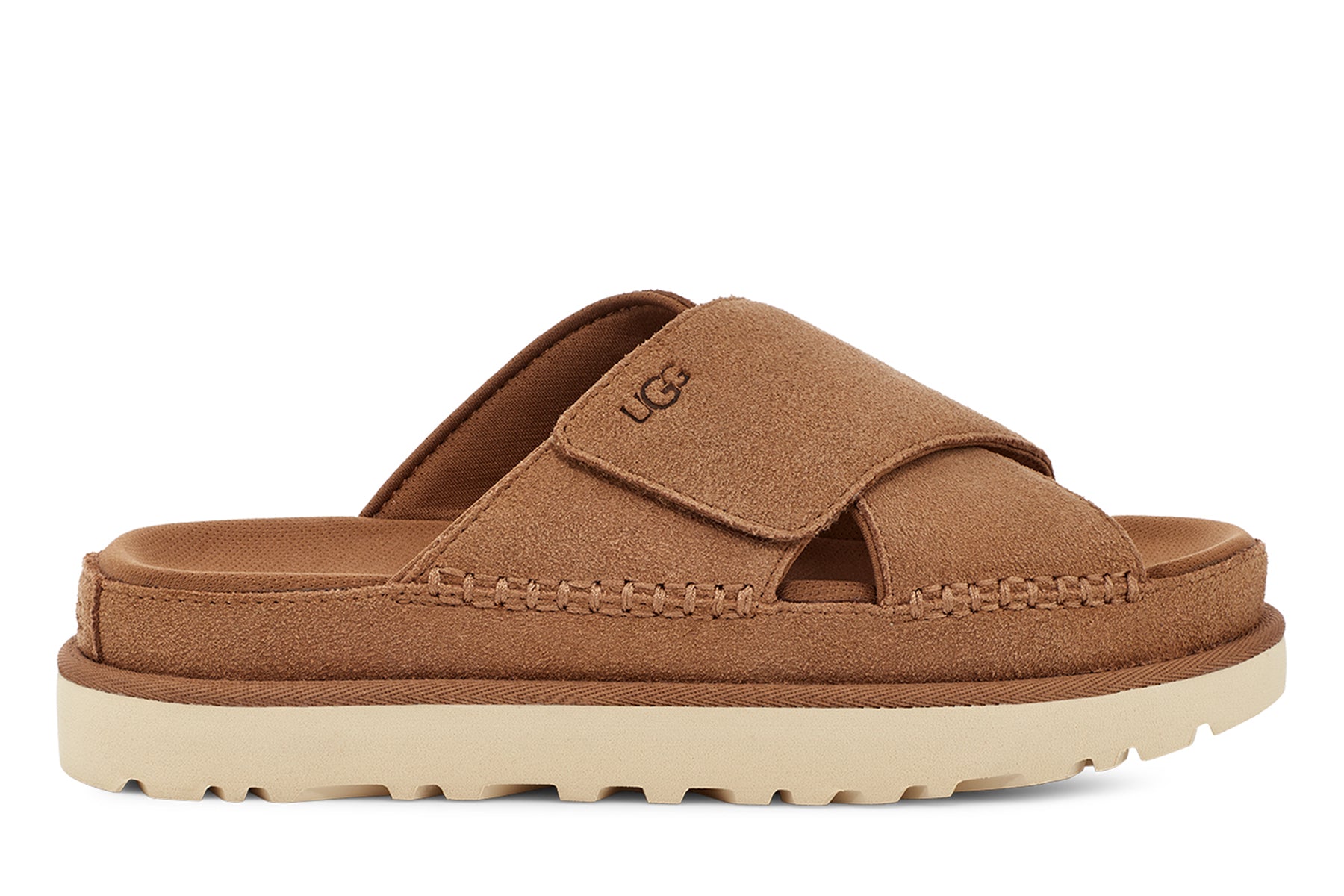 Ugg Goldenstarチェストナッツ　24.5センチ Women's Goldenstar Cross Slide | MJ Footwear