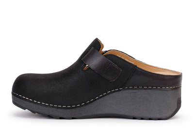 Caia Milled Nubuck Mule Buckle Shoes