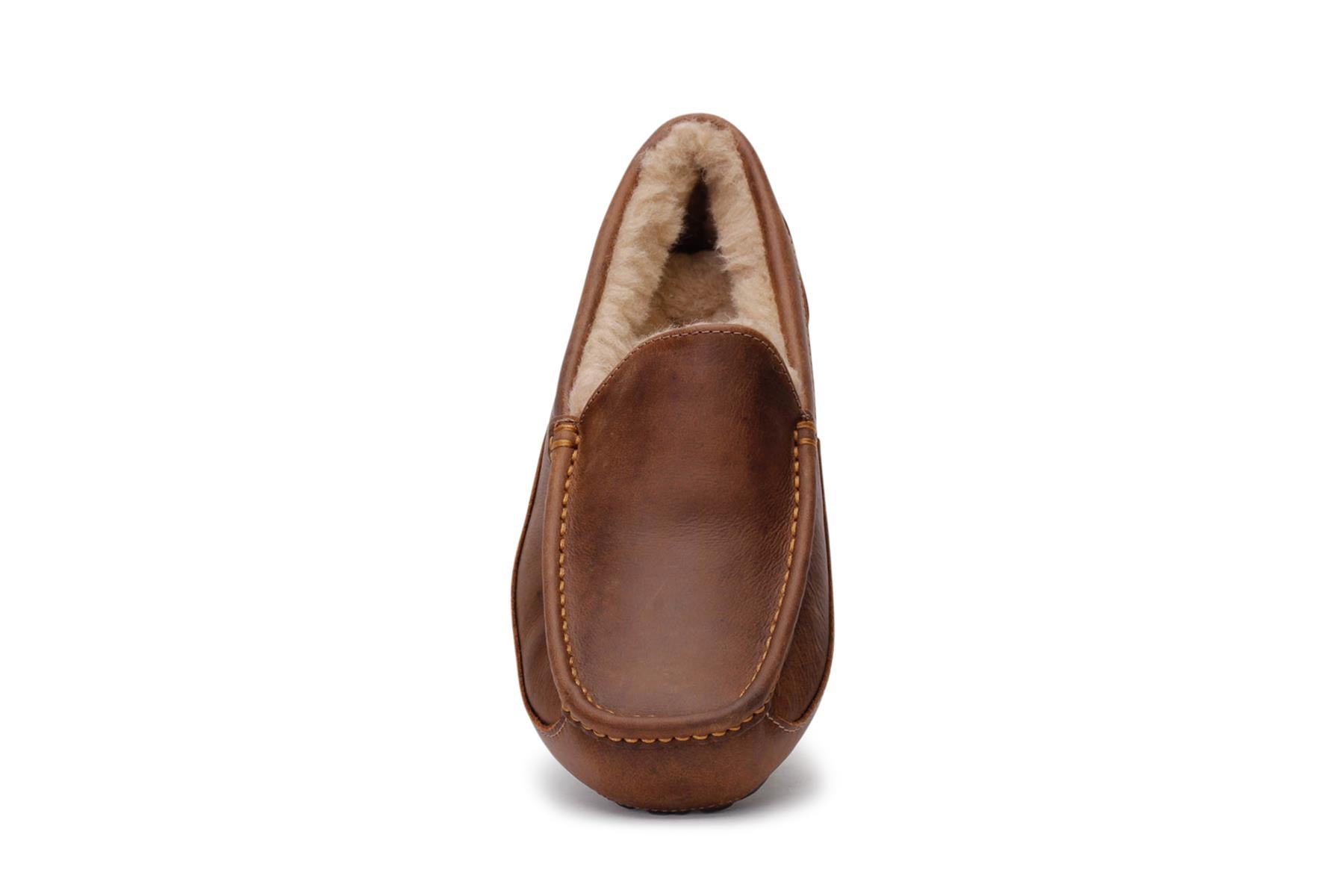 Ugg ascot tan online leather slipper