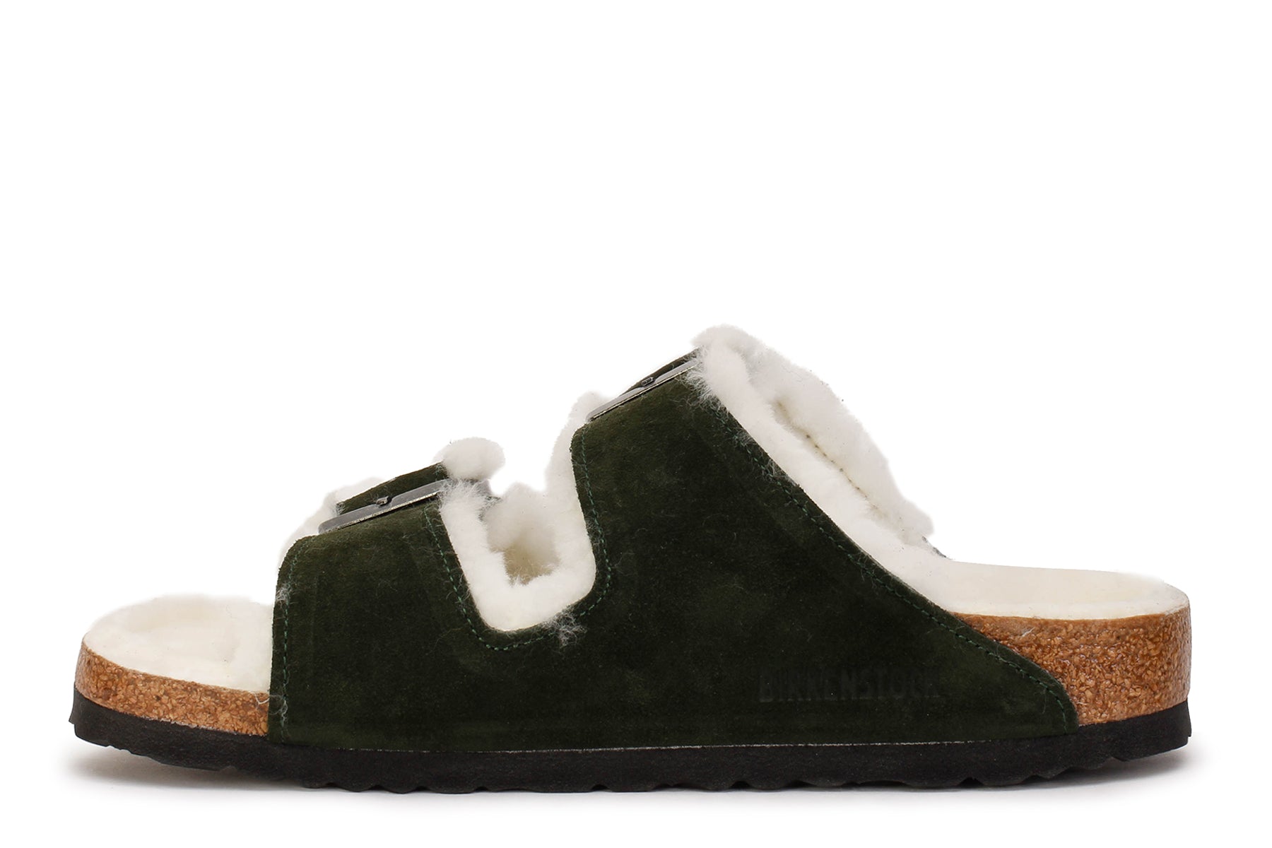 Birkenstock Arizona Shearling Sandal Suede Leather Green