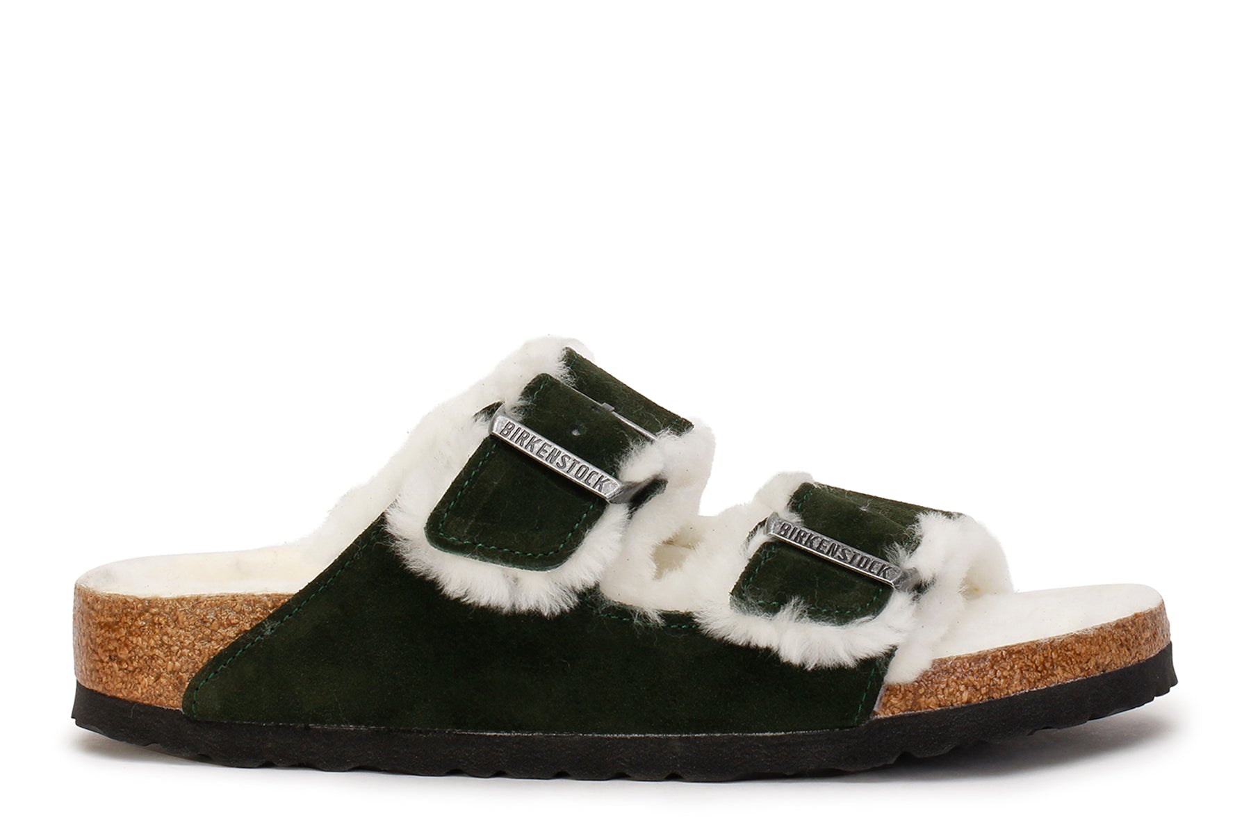 BIRKENSTOCK ARIZONA SHEARLING SANDALS COLOR BLACK