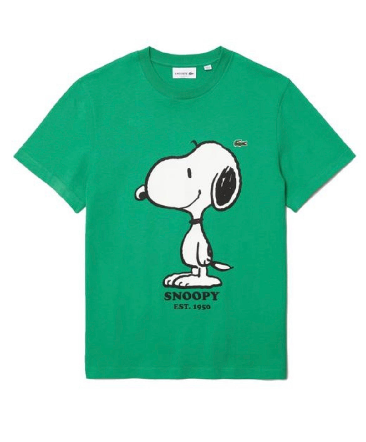 her Kemi hver Lacoste X Peanuts Crew Neck T-Shirt Snoopy Print | MJ Footwear