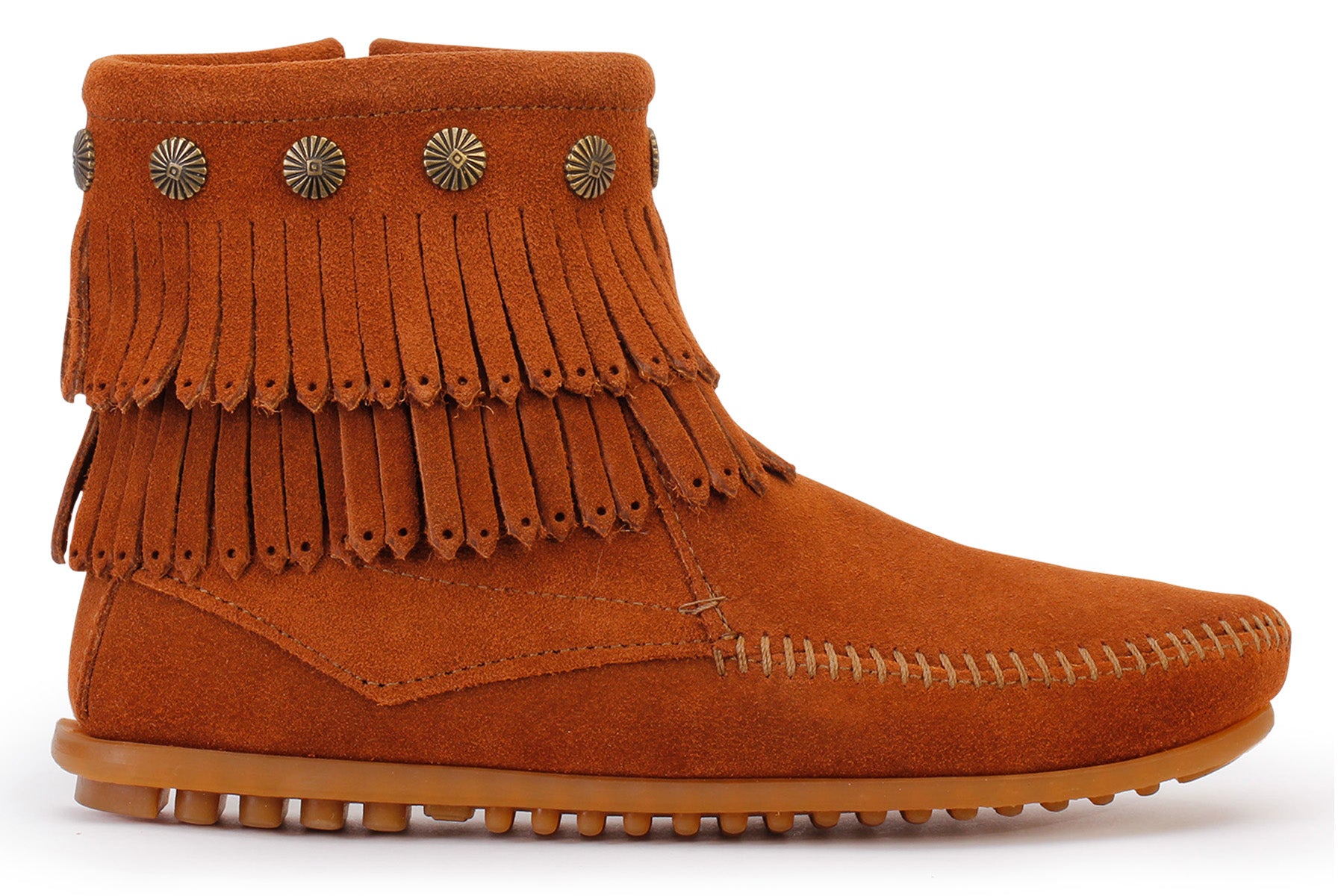 Double Fringe Side Zip Boots