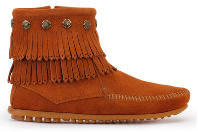 Double Fringe Side Zip Boots FINAL SALE NO REFUND NO EXCEPTION