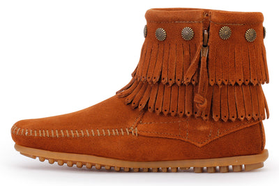 Double Fringe Side Zip Boots