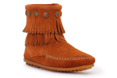 Double Fringe Side Zip Boots