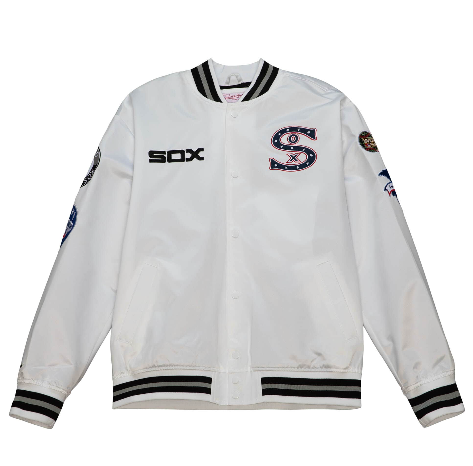 Mitchell & Ness Chicago White Sox City Collection Light Satin Jacket L / White