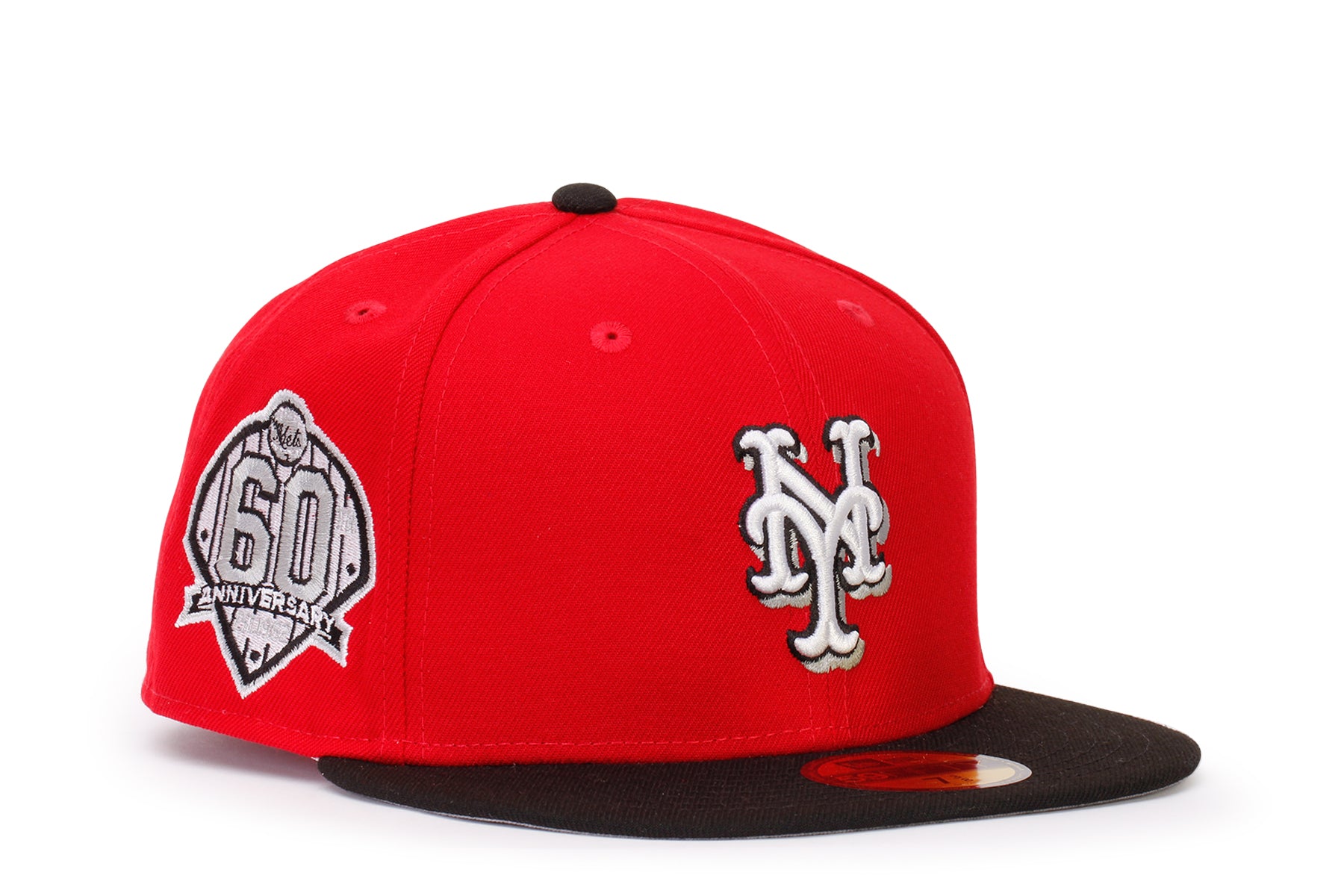 New Era 59FIFTY Fitted Hat New York Mets 60th Anniversary 7 7/8 / Red / Grey