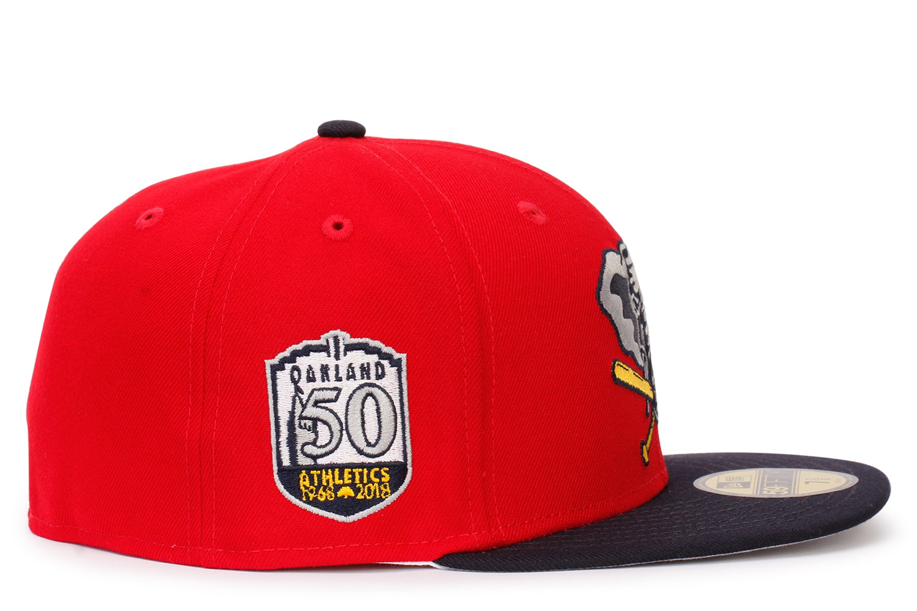 New Era Cap - 9FIFTY, White Embroidered A's O logo, Navy & Red