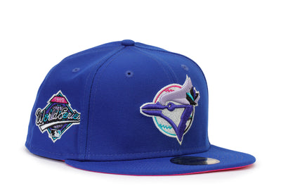 blue jays fitted hat with patch