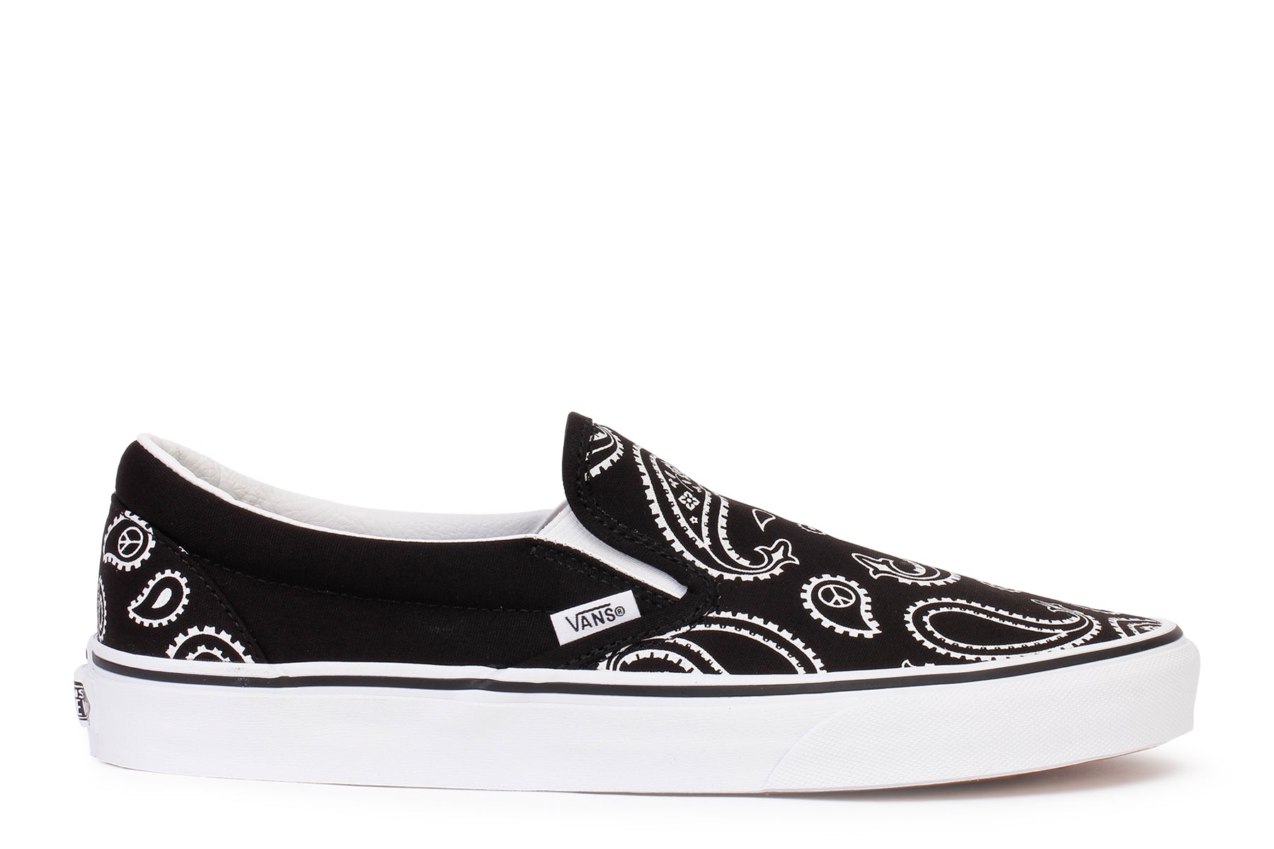 Vans Classic Slip On Black & White Shoes