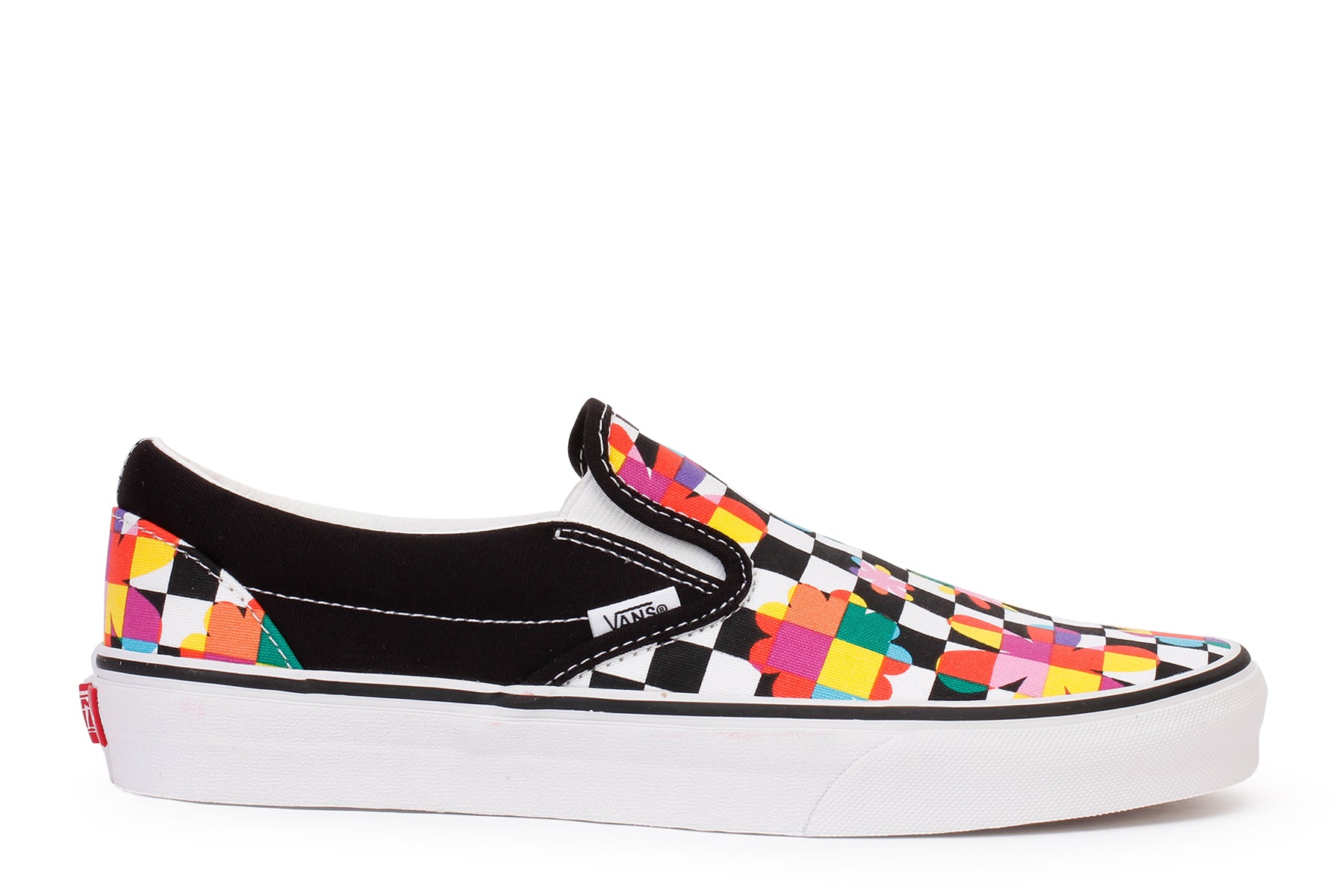 Classic Slip-On Floral Checkerboard Sneakers