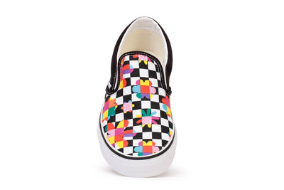 Classic Slip-On Floral Checkerboard Sneakers