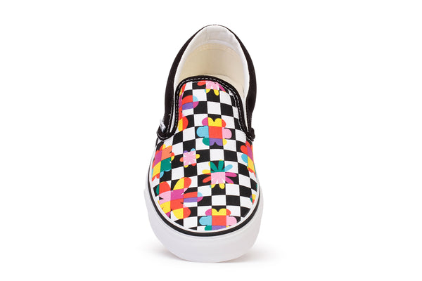 コレクション MJ Classic Slip-On Floral Checkerboard Sneakers | MJ Footwear